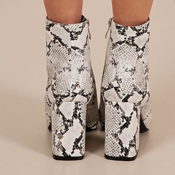 Princess Polly Therapy Alloy Booties in Snake - Picture 4 of 5